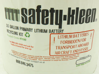 Safety-Kleen 47030 3.5 Gallon Primary Lithium Battery Recycling Kit