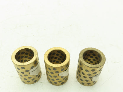 1-1/4"x 1-3/4"x 2-1/2" Bronze Graphite Plugged Bearing Sleeve Bushing  Lot of 3