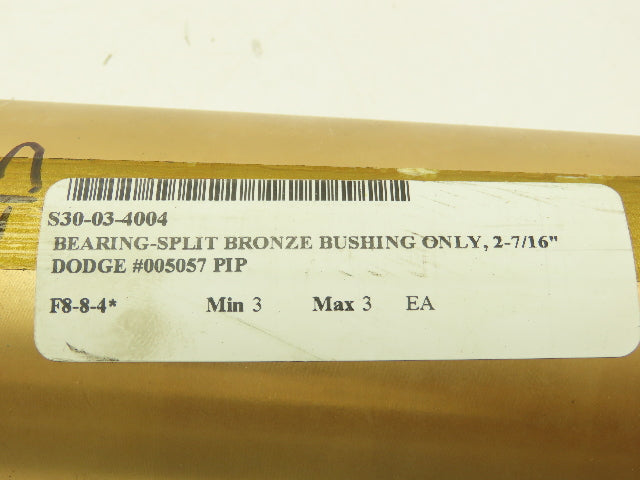 Dodge 005057 Bronze Split Bearing 2pc Bushing Sleeve 2-7/16" ID