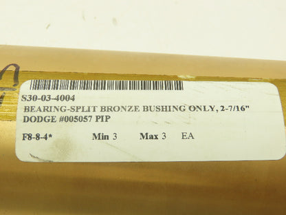 Dodge 005057 Bronze Split Bearing 2pc Bushing Sleeve 2-7/16" ID