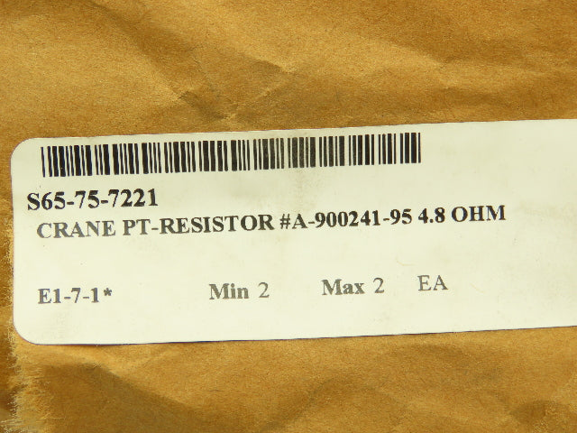 General Machinery A900241 4.8 OHM High Power Wire wound Resistor Lot Of 2