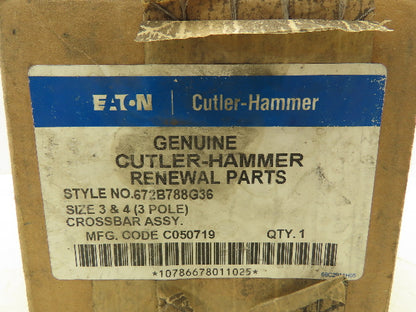Eaton Cutler Hammer 672B788G36 Renewal Parts Contactor Crossbar Assy Size 3-4