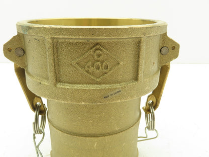 400-C-BR Brass Camlock Cam & Groove 4" Type C Female Coupler x Hose Barb Shank