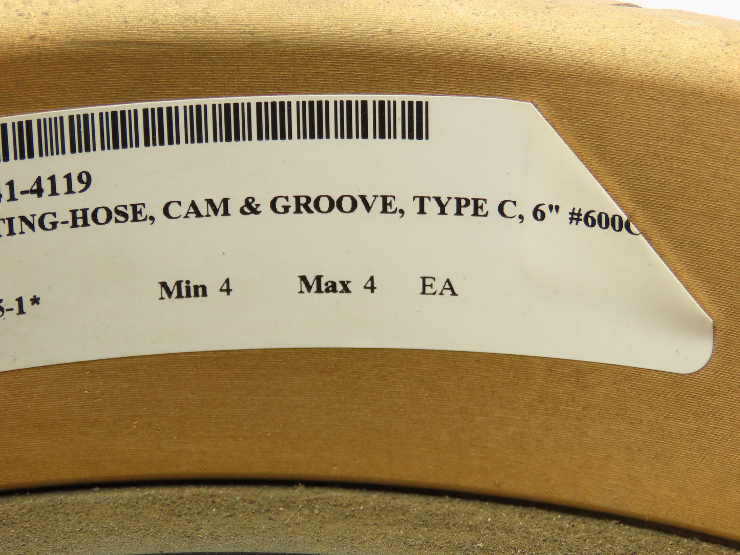 Dixon 600-C-BR Brass Camlock Cam & Groove 6" Female C Coupler x Hose Barb Shank