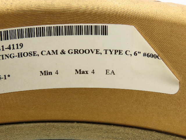 Dixon 600-C-BR Brass Camlock Cam & Groove 6" Female C Coupler x Hose Barb Shank
