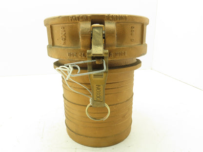 Dixon 600-C-BR Brass Camlock Cam & Groove 6" Female C Coupler x Hose Barb Shank