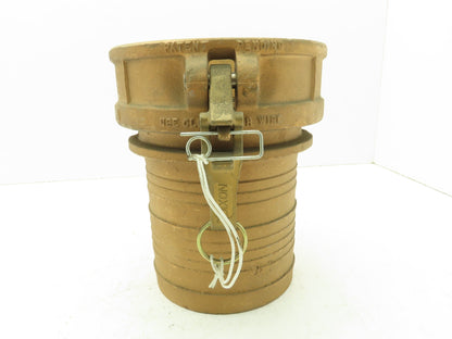 Dixon 600-C-BR Brass Camlock Cam & Groove 6" Female C Coupler x Hose Barb Shank