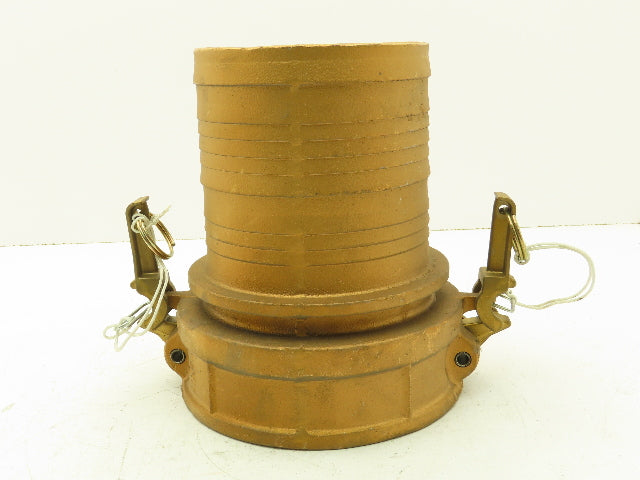 Dixon 600-C-BR Brass Camlock Cam & Groove 6" Female C Coupler x Hose Barb Shank