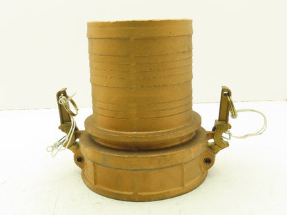 Dixon 600-C-BR Brass Camlock Cam & Groove 6" Female C Coupler x Hose Barb Shank