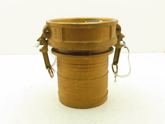 Dixon 600-C-BR Brass Camlock Cam & Groove 6" Female C Coupler x Hose Barb Shank