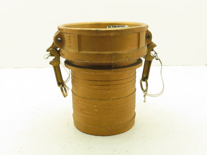 Dixon 600-C-BR Brass Camlock Cam & Groove 6" Female C Coupler x Hose Barb Shank