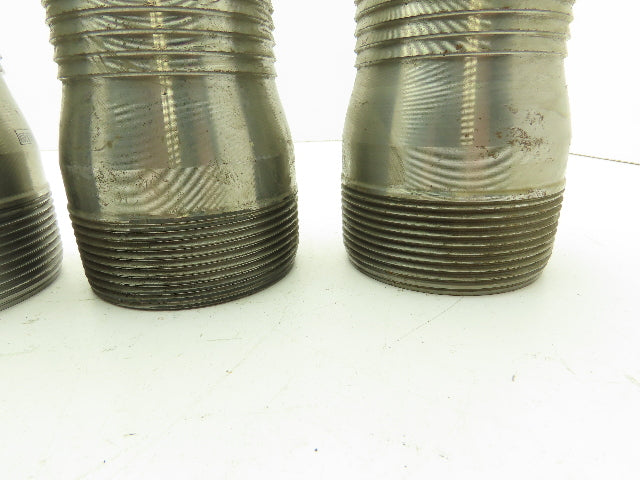 3LZ98A Barbed Steel Hose Fitting 3" Barb x 3" NPT Pipe Nipple  Lot of 4