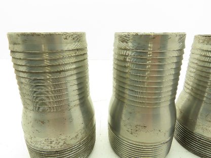 3LZ98A Barbed Steel Hose Fitting 3" Barb x 3" NPT Pipe Nipple  Lot of 4