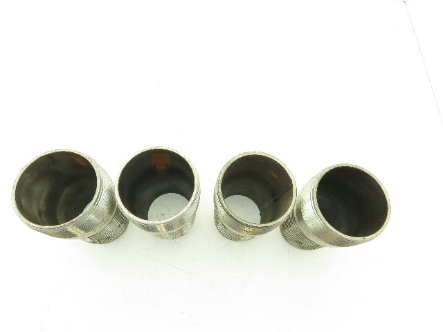 3LZ98A Barbed Steel Hose Fitting 3" Barb x 3" NPT Pipe Nipple  Lot of 4