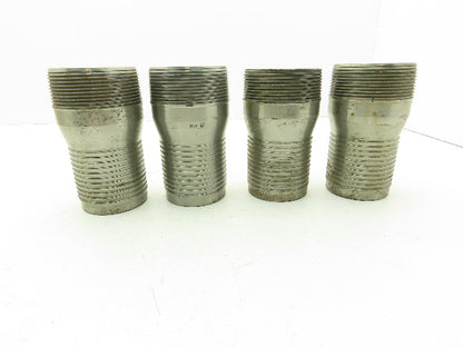 3LZ98A Barbed Steel Hose Fitting 3" Barb x 3" NPT Pipe Nipple  Lot of 4