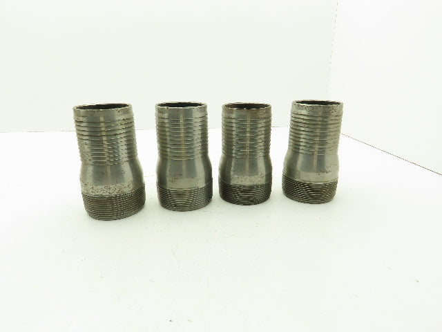 3LZ98A Barbed Steel Hose Fitting 3" Barb x 3" NPT Pipe Nipple  Lot of 4