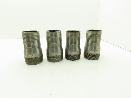 3LZ98A Barbed Steel Hose Fitting 3" Barb x 3" NPT Pipe Nipple  Lot of 4