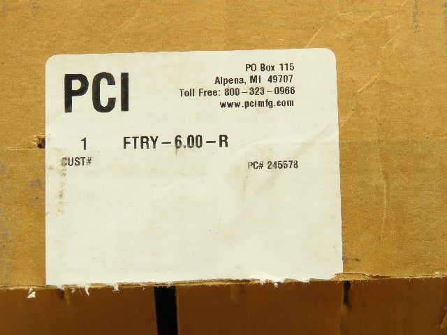 PCI FTRY-6.00-R Flanged Yoke Track Roller Cam Follower Bearing 6" Dia 2.25" Bore