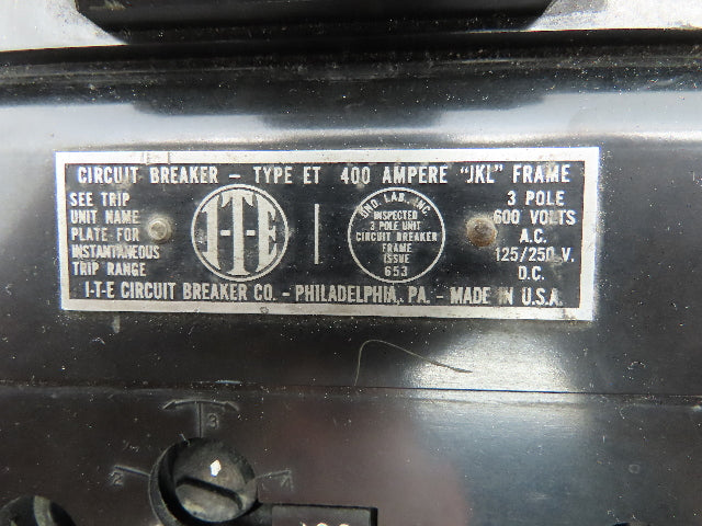 ITE ET Circuit Breaker 300A 600V JKL Frame