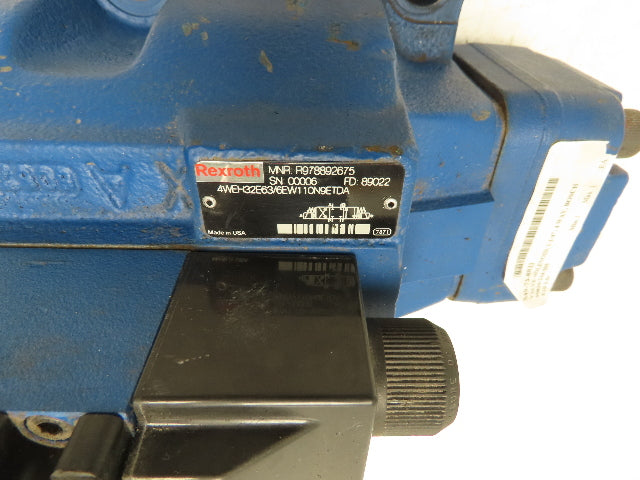 Rexroth 4WEH32E63/6EW110N9ETDA Directional Control Solenoid Valve 120V 4WE6J62