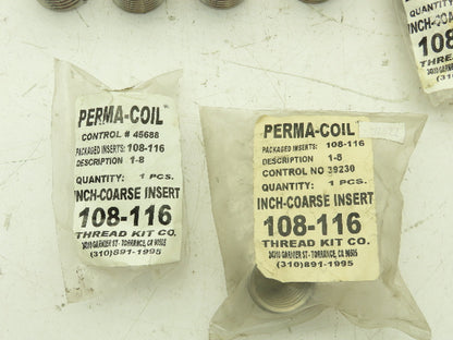 Perma Coil 108-116 Thread Insert Coil 1-8  UNC Helicoil Lot of 50