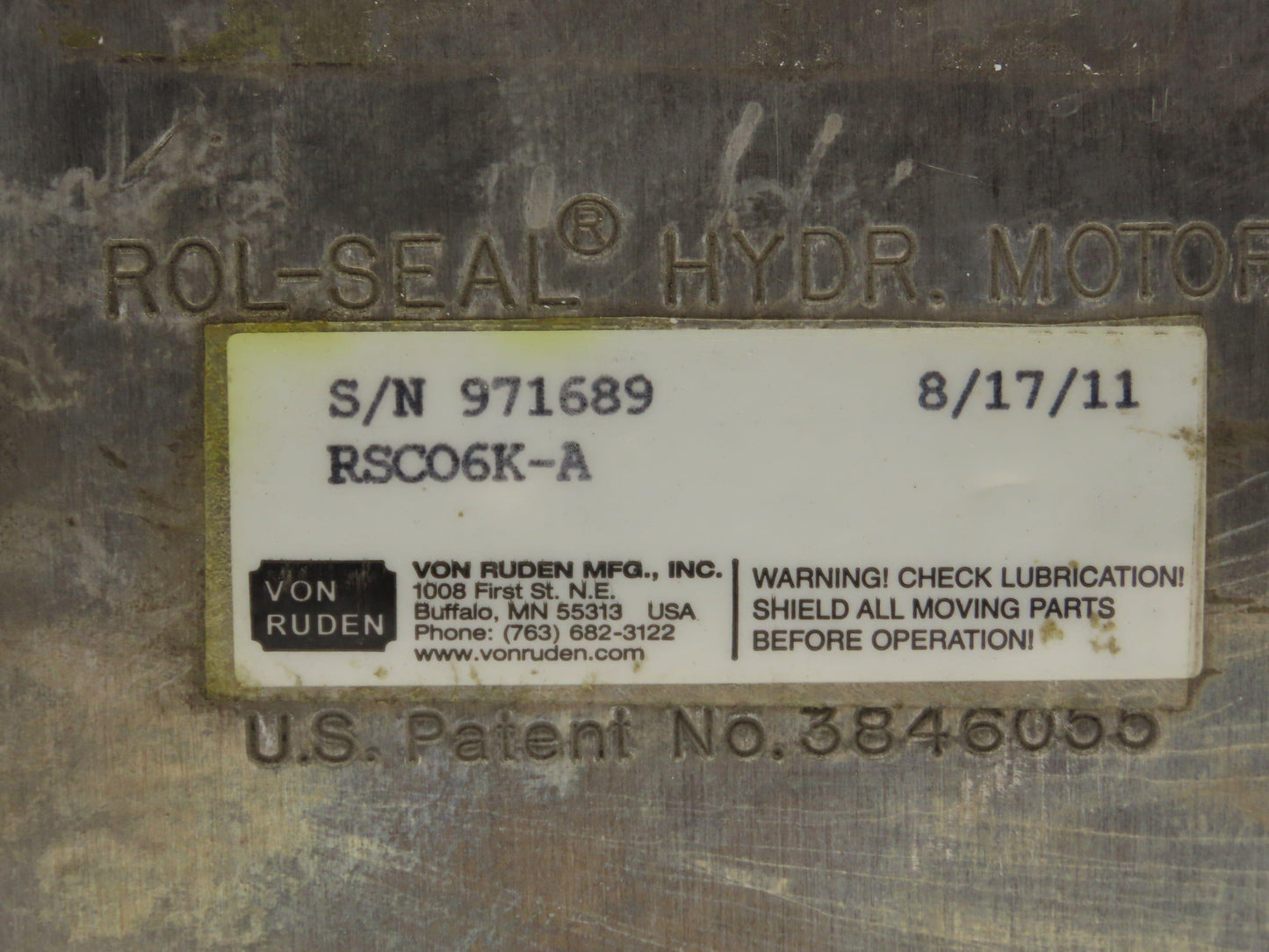 Von Ruden Rol-Seal RSC-06-K-A Hydraulic Motor 6.0 cu-in 39 GPM SAE-C Flange