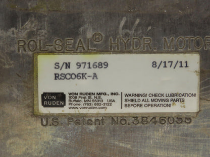 Von Ruden Rol-Seal RSC-06-K-A Hydraulic Motor 6.0 cu-in 39 GPM SAE-C Flange