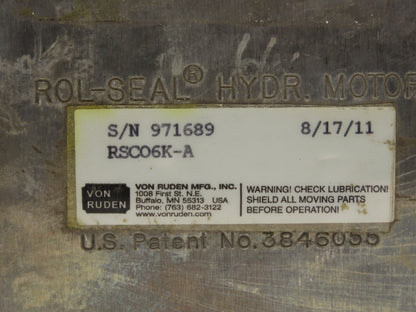 Von Ruden Rol-Seal RSC-06-K-A Hydraulic Motor 6.0 cu-in 39 GPM SAE-C Flange