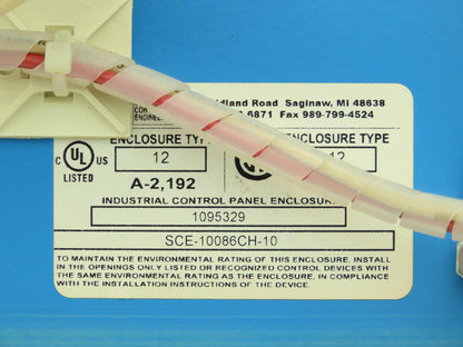 Saginaw SCE-10086CHNF Electrical Enclosure Wall Mount Continuous Hinged  10x8x6"