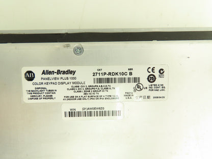 Allen Bradley 2711P-K10C4A1 2711P-RP1A PanelView Plus 1000 HMI Logic Module Ser B