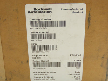 Allen Bradley 2711-K10C8X PanelView 1000 Touch Screen Display Panel