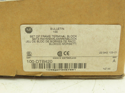 Allen Bradley  100-DTB420 Terminal Lugs Protection Class IP2X Lot of 2