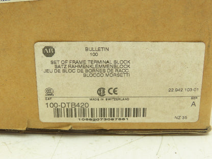 Allen Bradley  100-DTB420 Terminal Lugs Protection Class IP2X Lot of 2