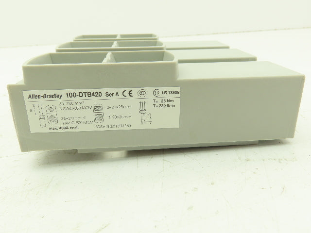 Allen Bradley  100-DTB420 Terminal Lugs Protection Class IP2X Lot of 2