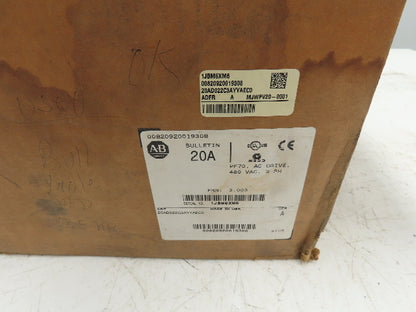 Allen Bradley 20AD011C3AYYAEC0 Powerflex 70 AC Drive VFD 480V 7.5Hp 11A IP66