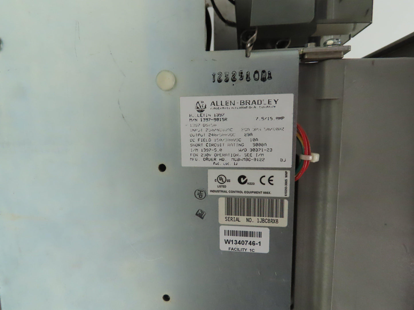 Allen Bradley 1397-B015R-1397-DS050 DC Drive 7.5/15 Hp 240/500VDC 29A Regen