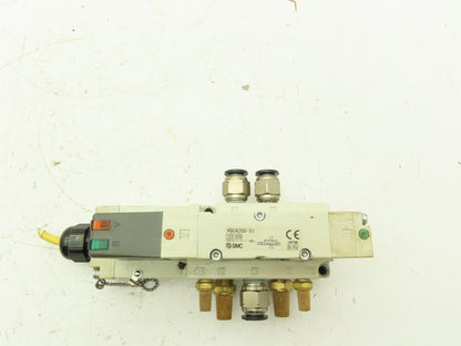 SMC VQC4200-51 Pneumatic Solenoid Valve 2-Pos 5-Port Base 24VDC