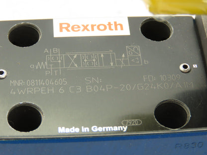 Rexroth 4WRPEH 6 C3 B04P-20/G24K0/A1M Proportional Servo Valve 24VDC 0811404605