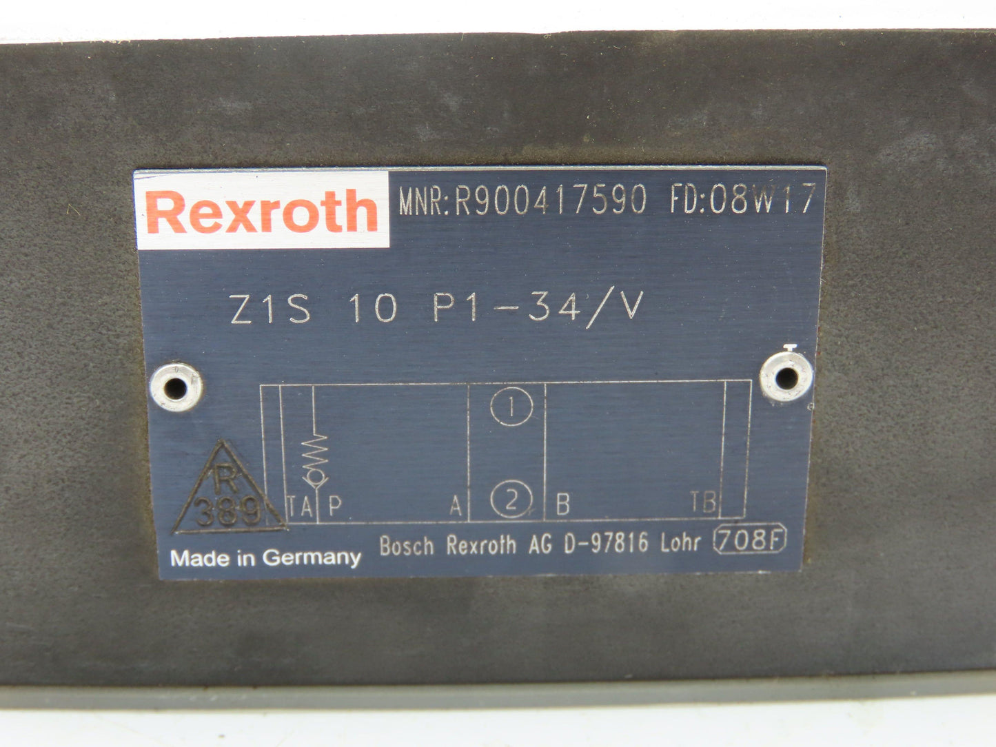 Rexroth Z1S 10 P1-34/V Hydraulic Check Valve Sandwich Plate