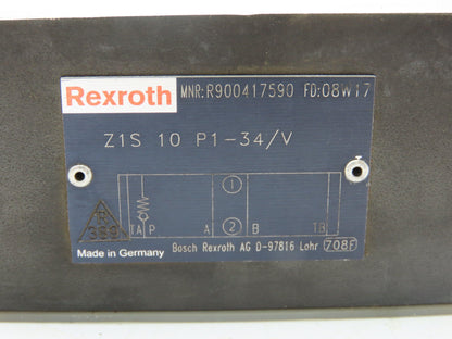Rexroth Z1S 10 P1-34/V Hydraulic Check Valve Sandwich Plate