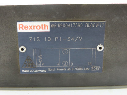 Rexroth Z1S 10 P1-34/V Hydraulic Check Valve Sandwich Plate