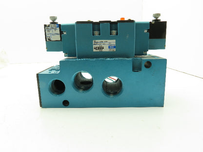MAC 6623A-511-PM-114DA Pneumatic Solenoid 4/2 Spool Valve 120V