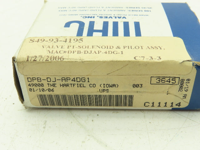 MAC DPB-DJAP-4DG1 Pneumatic Solenoid Valve 120V