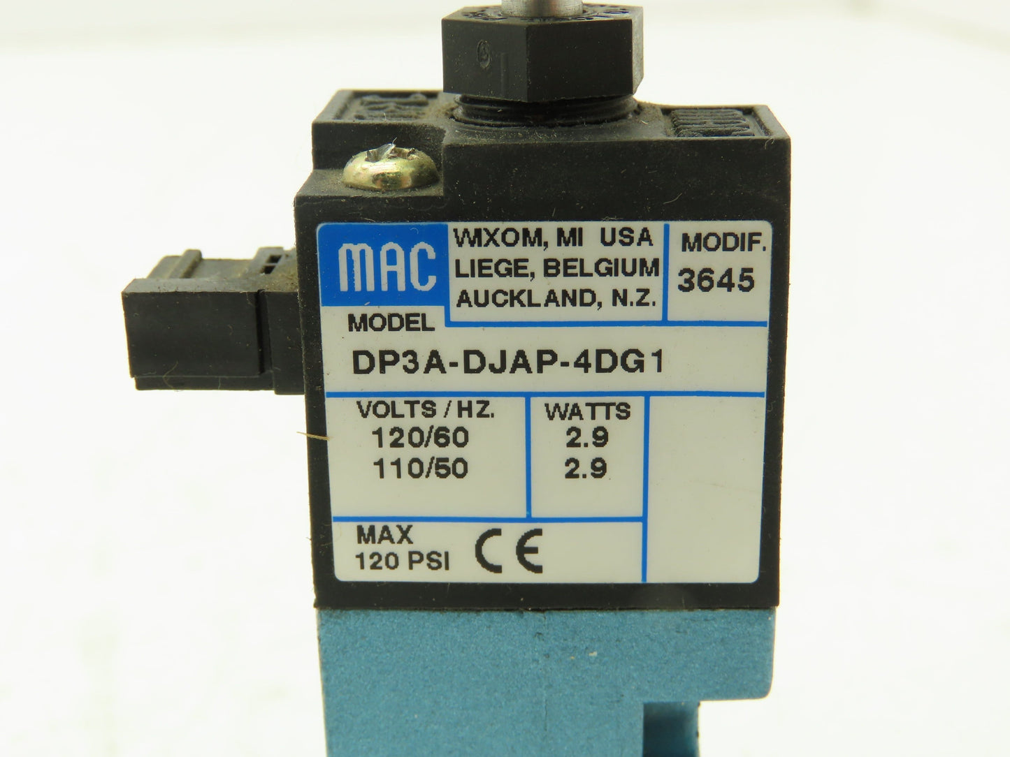 MAC DP3A-DJAP-4DG1 Pneumatic Solenoid Valve 110/120V