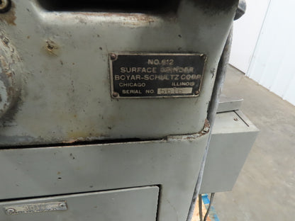 Boyar Schultz 612 Surface Grinder Magna Lock HR510 Magnetic Chuck 3Ph 230/460V