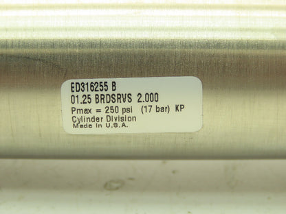Parker SR Series Duplex Tandem Double Air Cylinder 1.25" Bore 2" Stroke