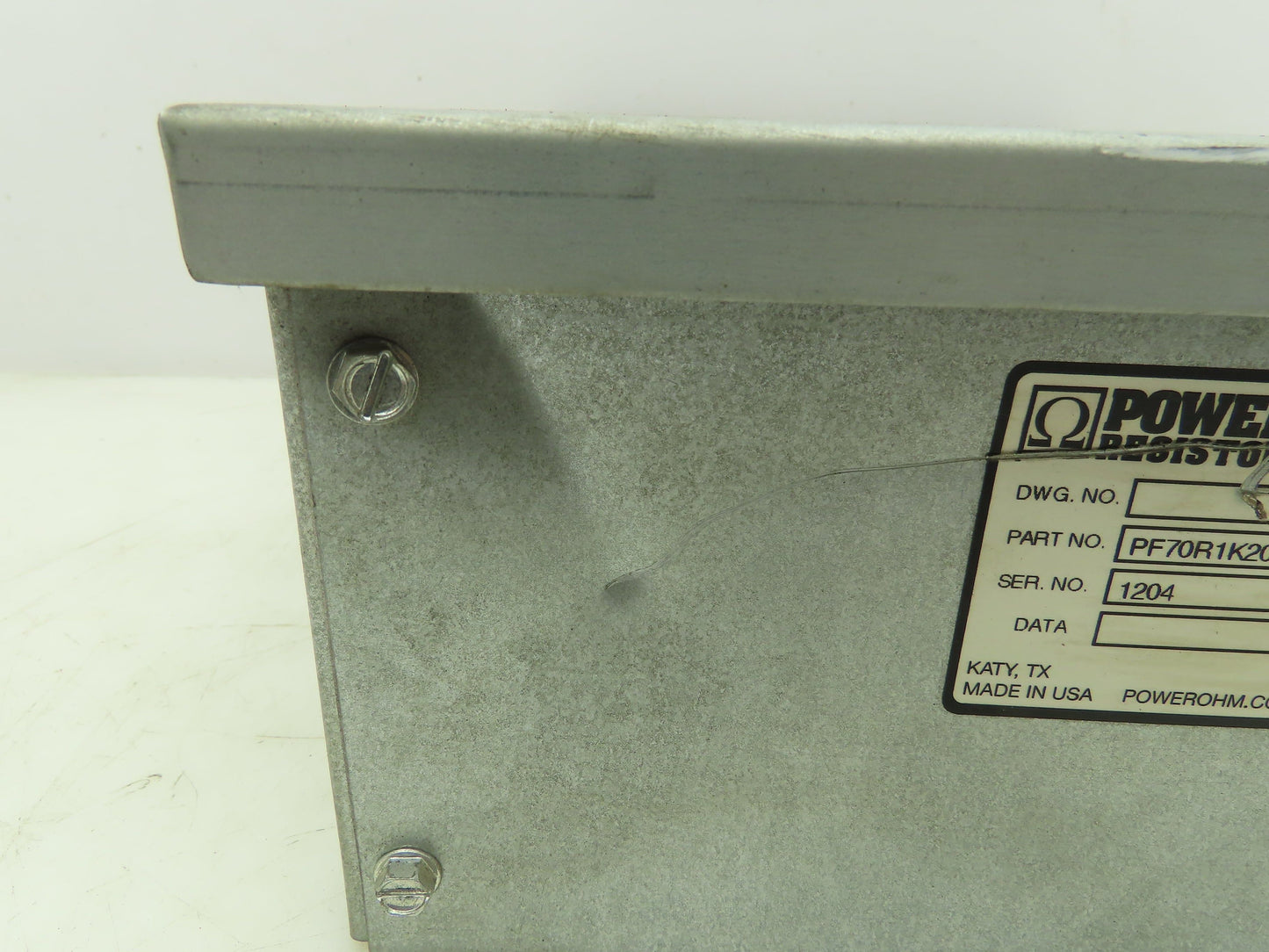 Hubbell PF70R1K20 Powerohm Braking Resistor 1200W 70 Ohms Steel Enclosure