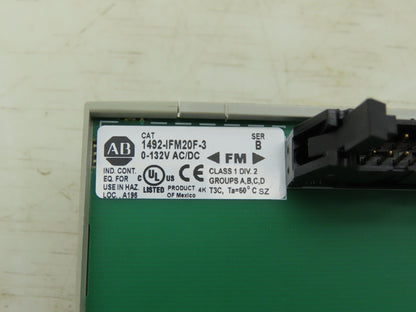 Allen Bradley 1492-IFM20F-3 Digital Input Breakout Module Ser B 0-132V AC/DC