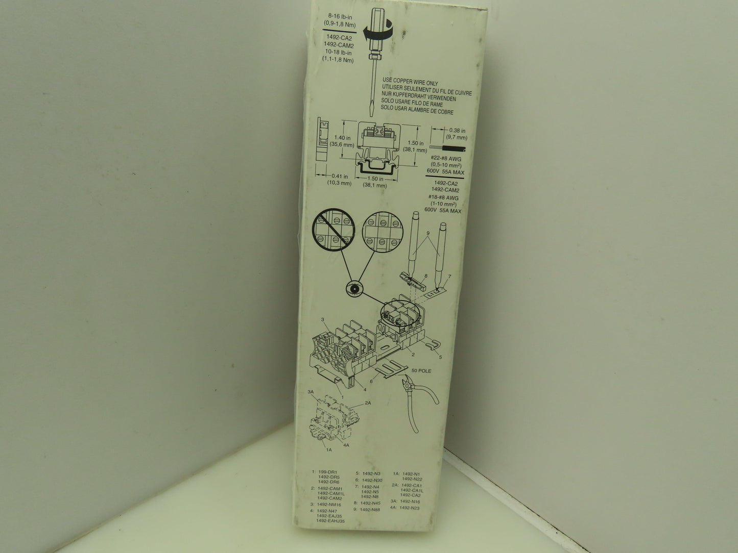 Allen Bradley 492-CAM1LRE Terminal Block Multi Rail Mount 1 Pole 55A 600V Ser A