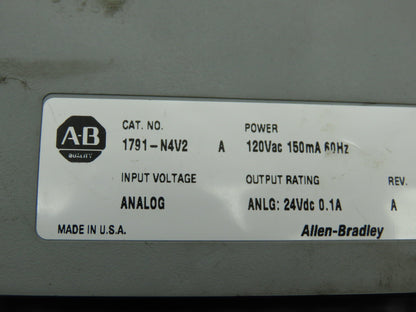 Allen Bradley 1791-N4V2 Block I/O Module Analog Input Output Series A